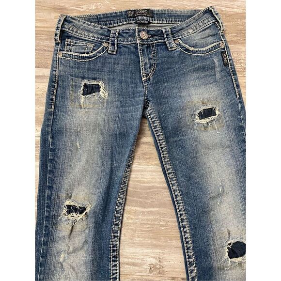 Silver Pioneer Bootcut Jeans Distressed Low Rise Women’s Sz W29 L35 - Picture 3 of 9